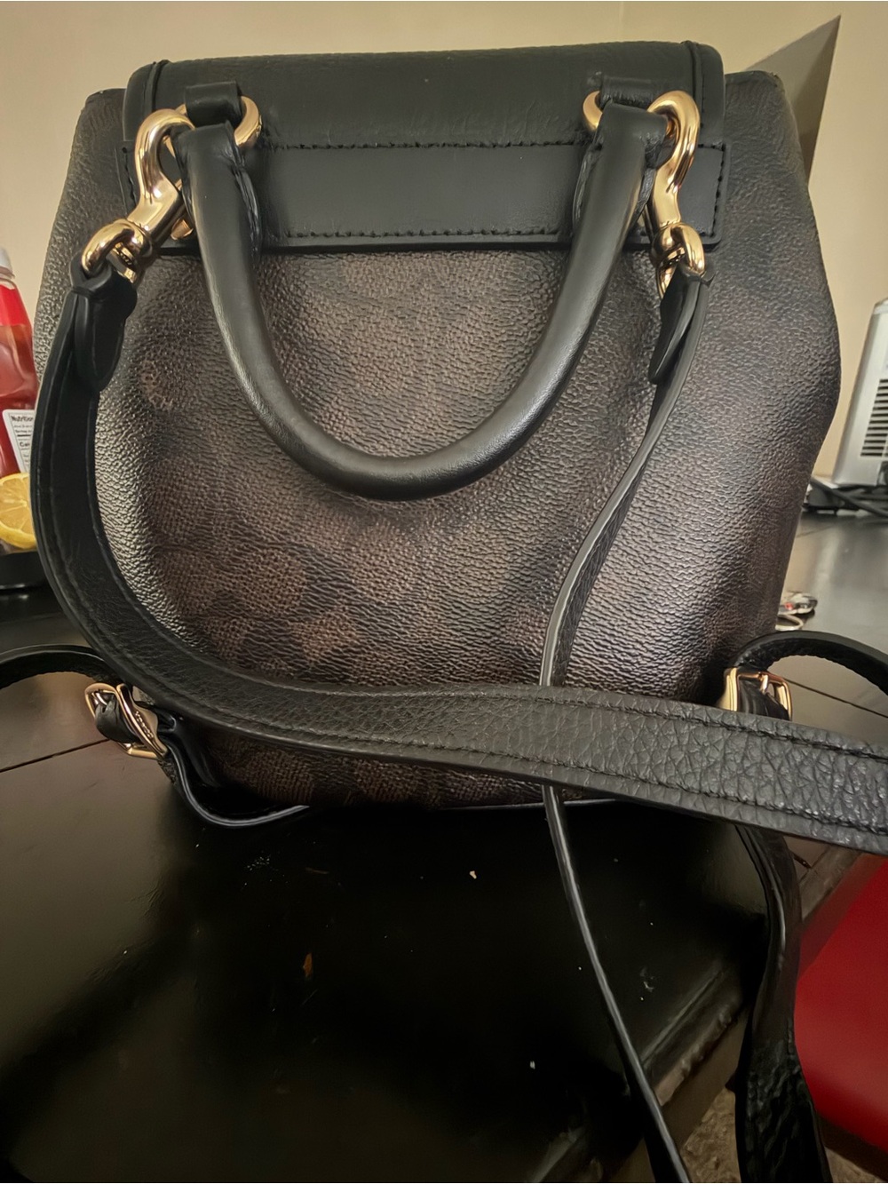 Coach Black Leather Mini Backpack with Gold Hardware - Picture 2 of 4